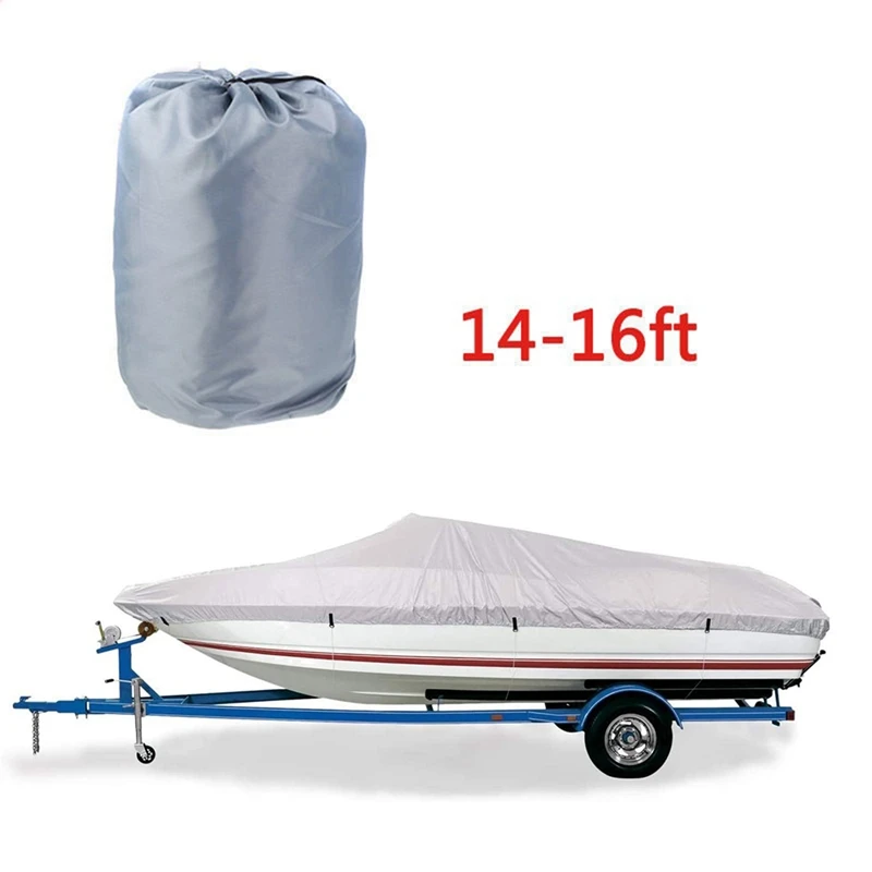 

Trailerable Heavy Duty Reflective Boat Cover Waterproof Sunproof UV Protector Speedboat 210D Boat Mooring Cover