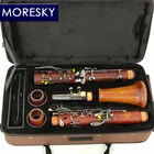 MORESKY, Профессиональный кларнет из красного дерева, розовое дерево, черные никелированные ключи, твердая древесина, Sib Klarnet M18