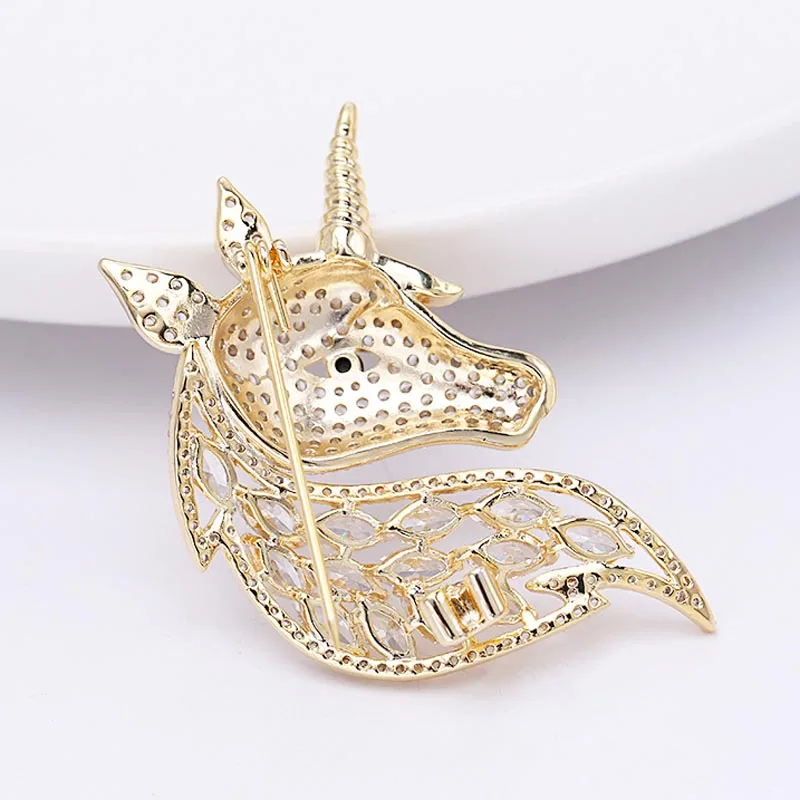 Модная элегантная брошь в виде единорога для мужчин и женщин вечерние бижутерия