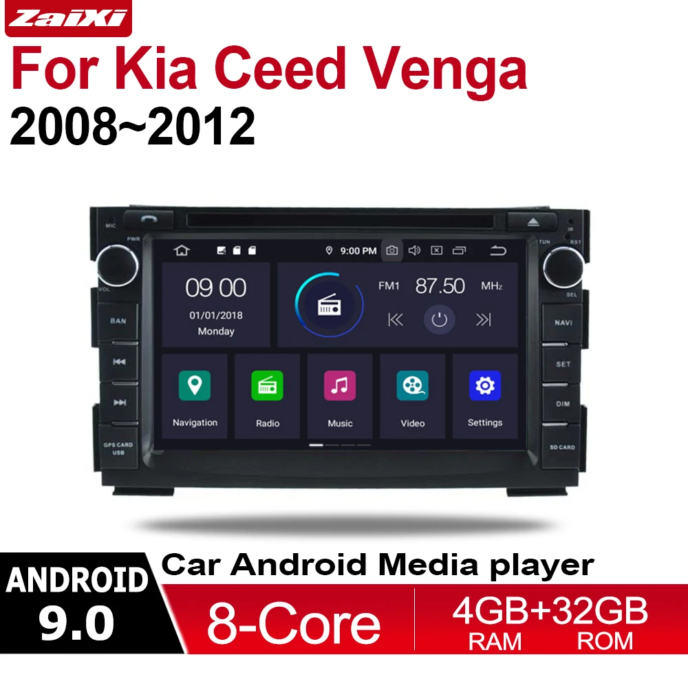 2din Android 9 0 Восьмиядерный 4 Гб RAM автомобильный DVD для Kia Ceed Venga 2008 ~ 2012 GPS Радио BT Navi