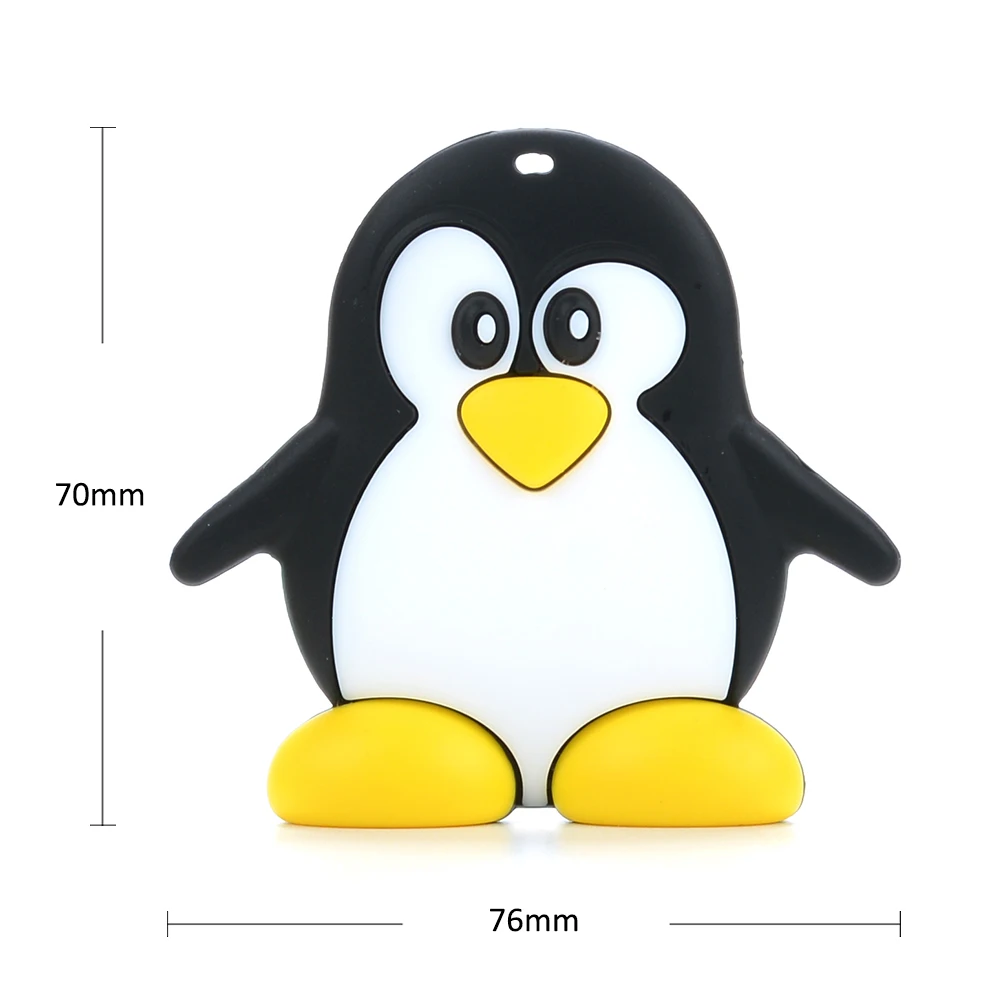 LOFCA-mordedor de ping&uuml;ino de silicona para beb&eacute;, juguete de dentici&oacute;n de grado alimenticio, sin BPA, DIY, colgante, collar, fabricaci&oacute;n de regalo, 1 ud.-1