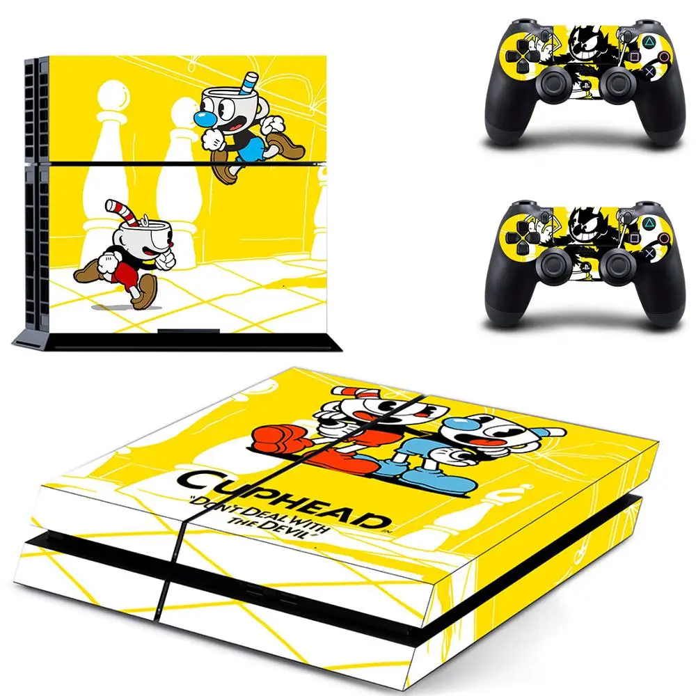 Наклейка Cuphead PS4 s Play station 4 наклейки для PlayStation консоль и контроллер Скины