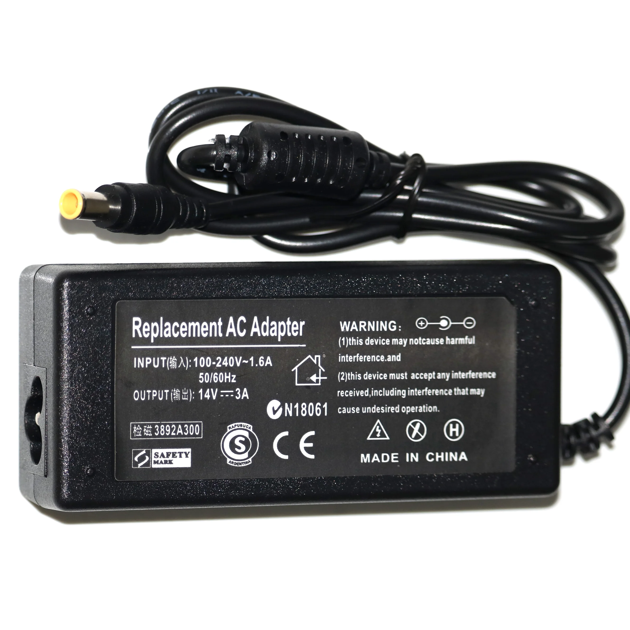 Сетевой шнур адаптер для дисплея Samsung SyncMaster S22C300H P2770 SA350 UE590 S27D360H UN22F5000AF S27B350H 14 В 3 А