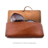 retro soft leather glasses bag handmade pu leather pocket glasses pouch for men sunglasses bag eyewear accessories