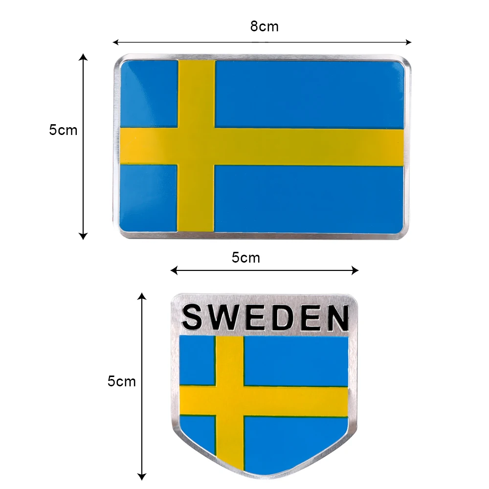 

FORAUTO Emblem Decal Badge Car -Styling Aluminum Scratch Cover Sticker Sweden Flag Car Sticker Exterior Acccessories