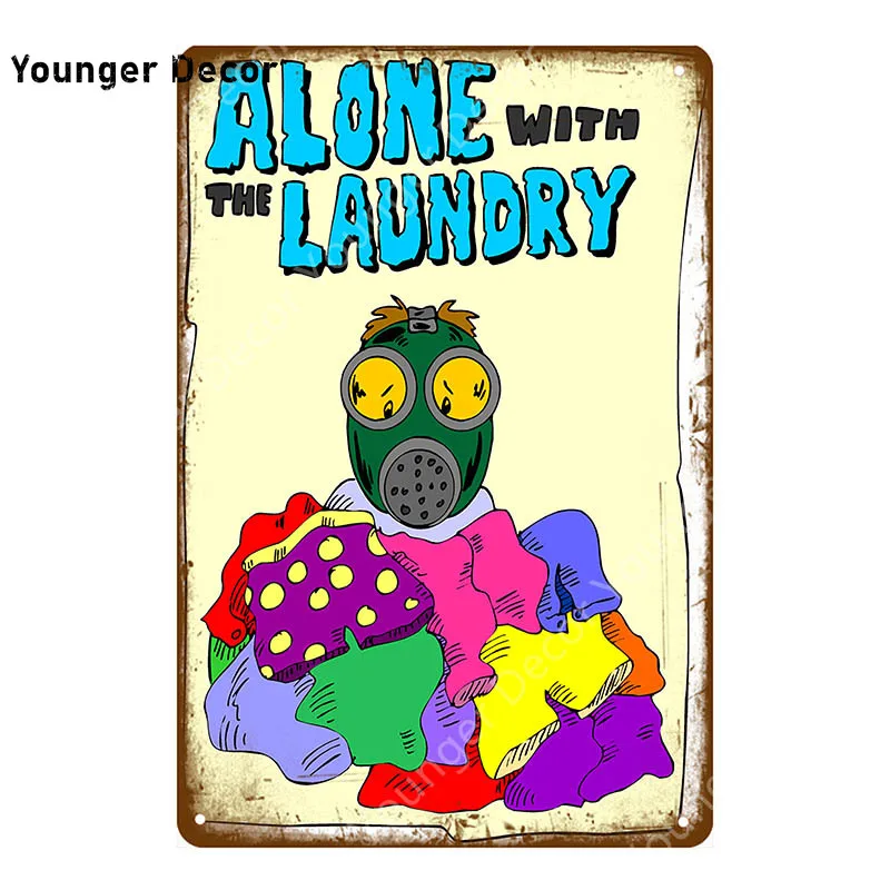 Прачечная очистка металлические знаки кухня трава плакат с изображением сада