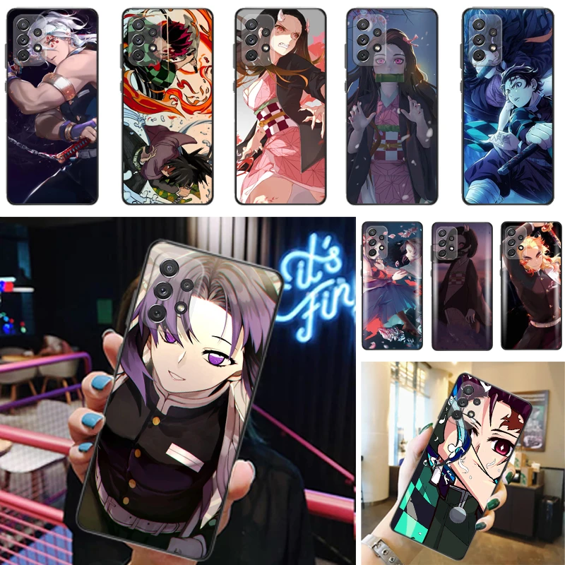 

Demon Slayer Kimetsu No Yaiba Agatsuma Zenitsu Kamado Nezuko Kamado Tanjirou Phone Case For Samsung Galaxy A52 4G 5G A72 Funda