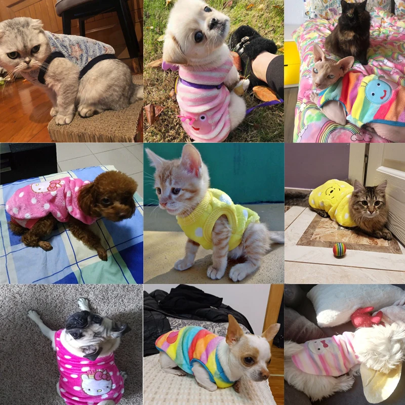 На зиму, теплые, фланелевые Pet Одежда с принтом в виде собак для малых и средних собак собаки Чихуахуа Мопс костюмы пальто Топ на бретелях с изображением собаки кошки Футболка жилет Костюмы