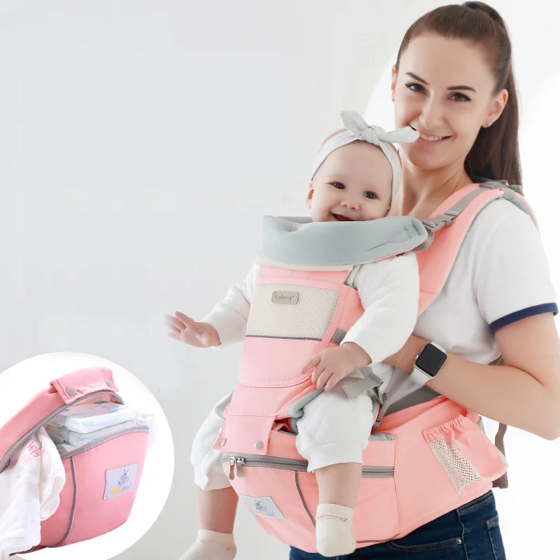 

Multifunctional Ergonomic Baby Cotton Carrier Waist Stool 2 IN 1 Breathable Infant Hug Sit Stool for 0-36 Months