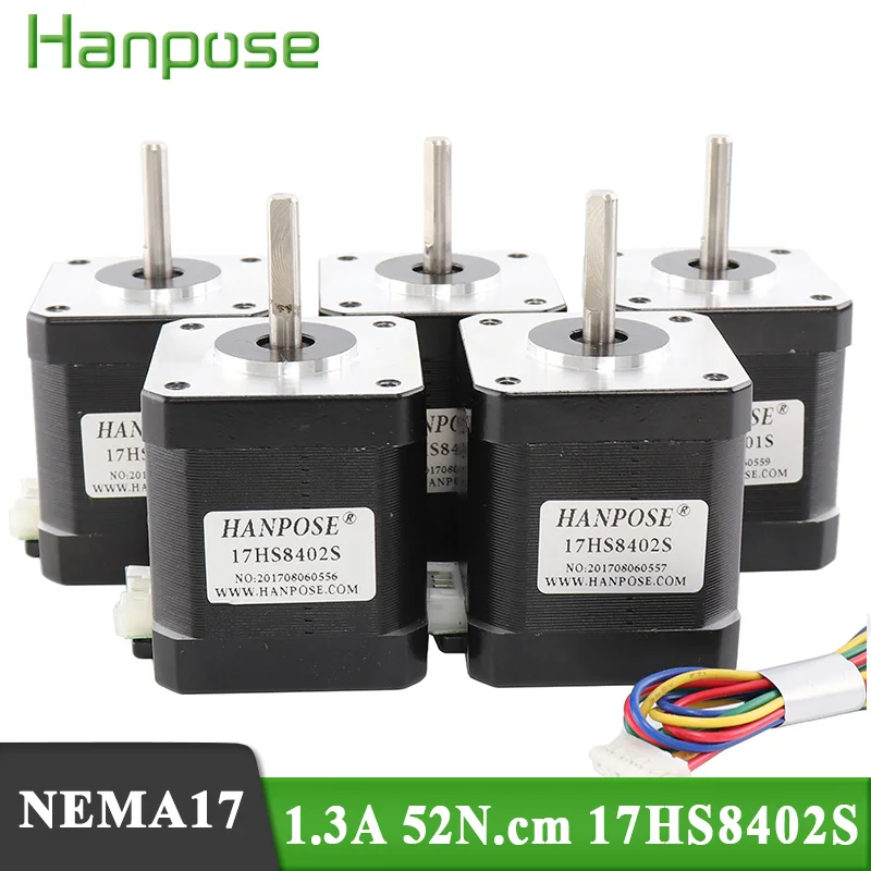 

50 шт. (17HS8402S) Nema17 шаговый двигатель 48 мм 1.3A 52N. См Нема 17 (Национальная ассоциация владельцев электротехнических предприятий) двигатель 42bygh 4-с...