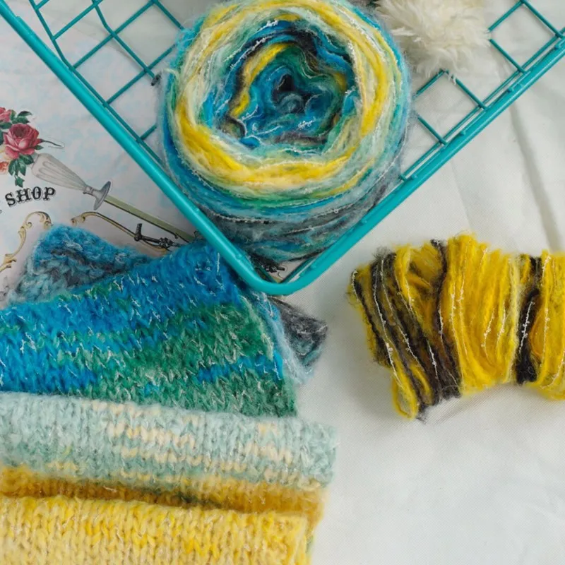 100 г/шар Мягкая шерстяная мохеровая пряжа для ручного вязания вязание крючком