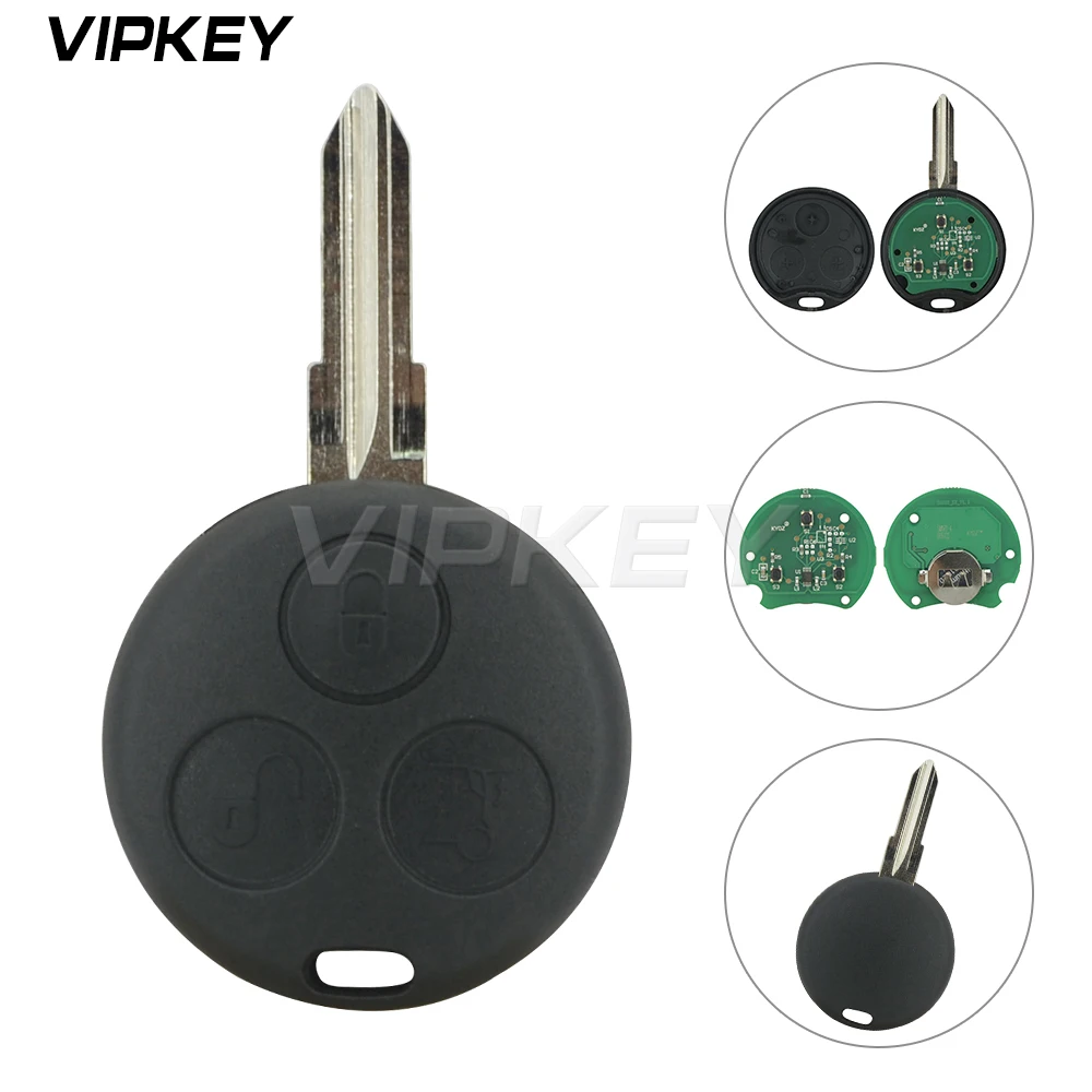 Пульт дистанционного управления для Mercedes Smart FORTWO ROADSTER key 434 МГц 3 кнопки ключа 2001 2002