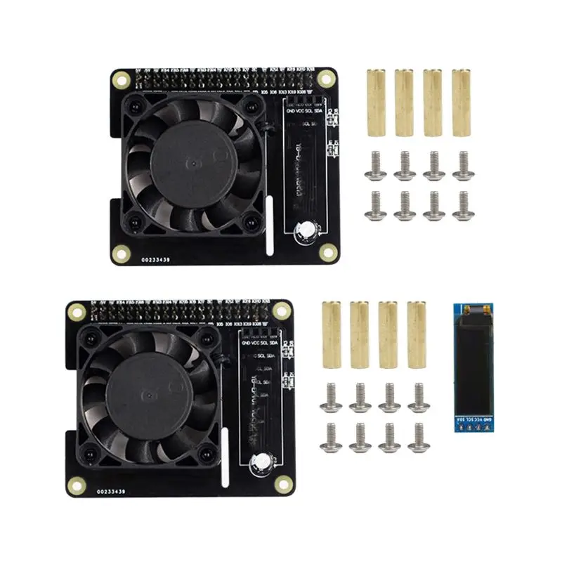 

Cooling Fan Expansion Board Cooler with LED Light OLED for Raspberry Pi 4B/3B R9JA