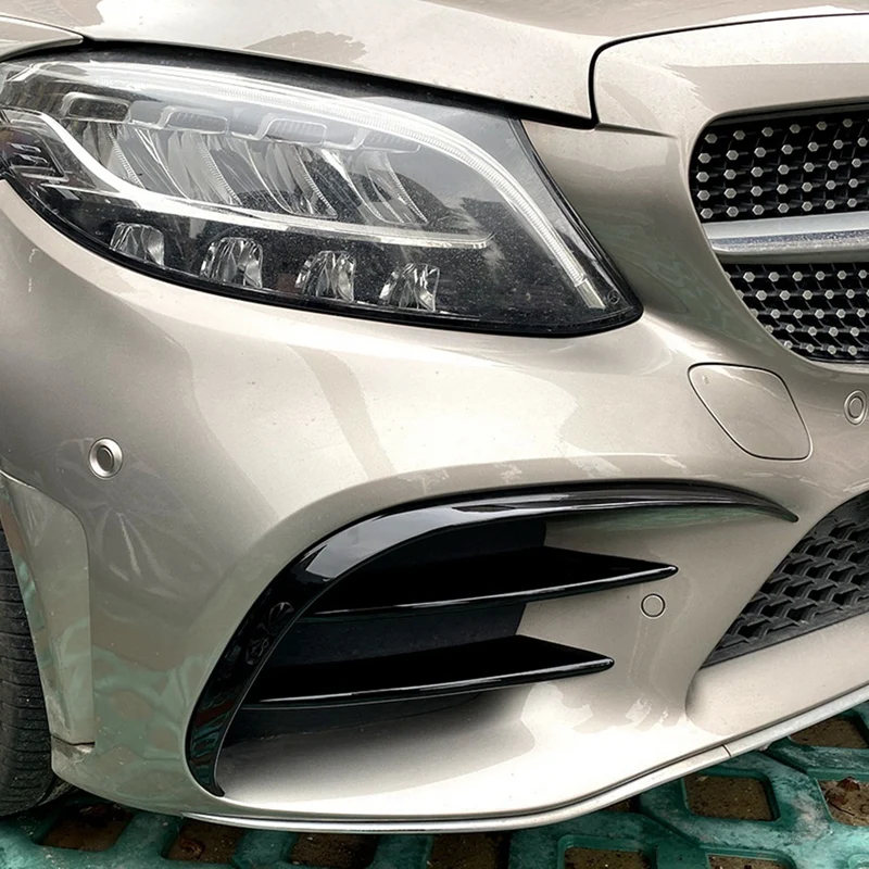 

6Pcs Car Front Bumper Spoiler Splitter Cover Grille Vent Trim for Mercedes-Benz C-Class C200 C260 W205 2019+