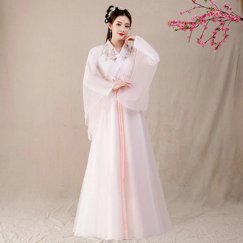 Китайский стиль летний женский костюм hanfu Классический сценический кино ТВ драма