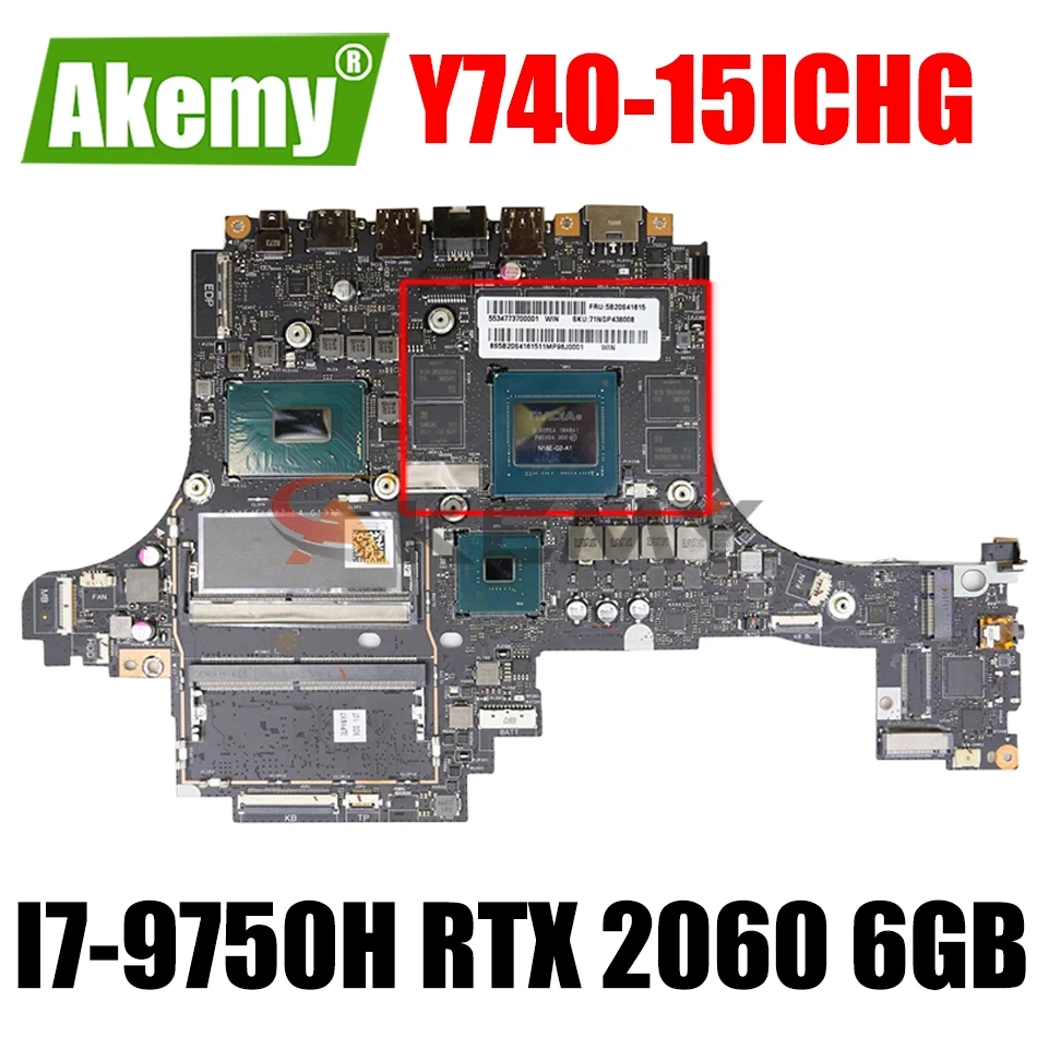 

Материнская плата для ноутбука Lenovo 5B20S42613 ELPY5 ELPY7 Y740-15ICHG SRF6U LA-G132P RTX 2060 6GB