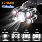 Ультраяркий головсветильник светодиодный фонарь 35 T6 с зарядкой от USB и постоянным током, водонепроницаемый головной передсветильник фонарь с 4 режимами, Головной фонарь с батареей 18650