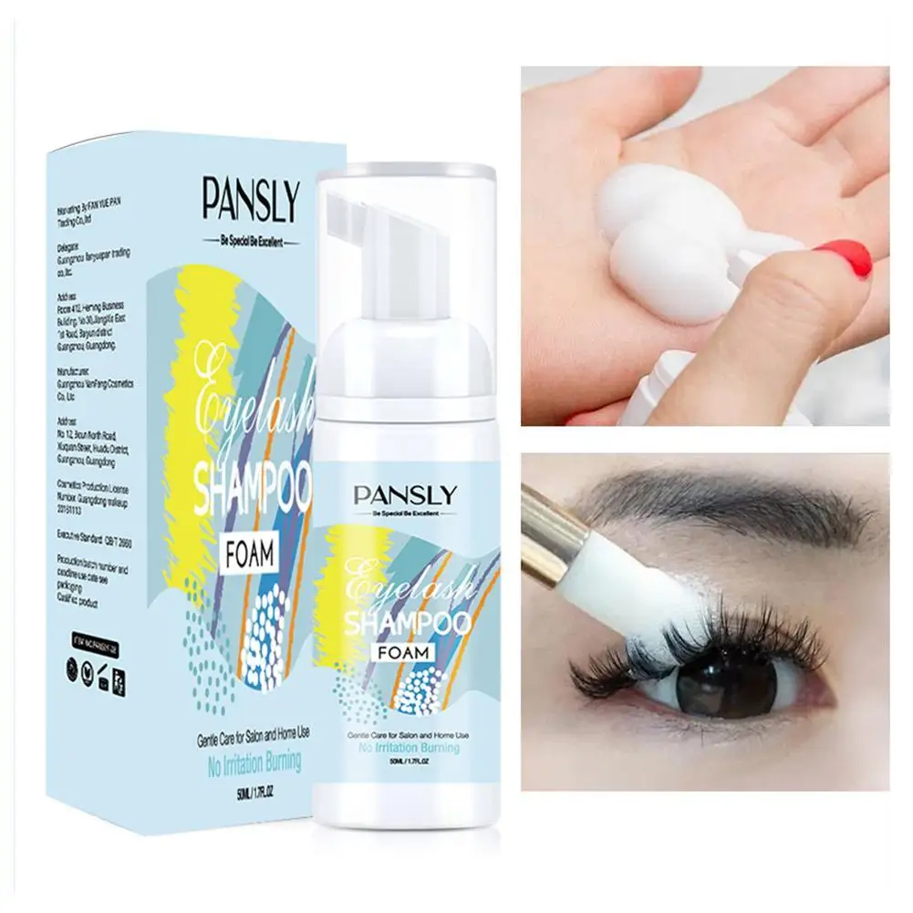 

150ml Eyelash Extension Glue Cleaning Foam Eyelash Shampoo Pump Stimulation Clean Design Foam No Makeup Brush Kit Extension K6Z3