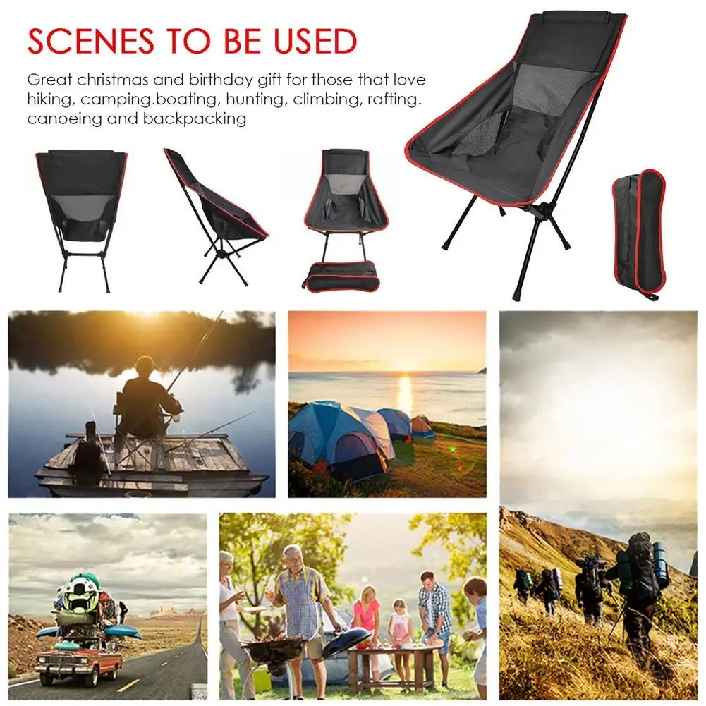 en Ucuz Taşınabilir Balıkçılık Sandalye Ultralight Açık Katlanır Kamp Sandalyesi Piknik Katlanabilir Yürüyüş Eğlence Seyahat Plaj çantası Ay Sandalye