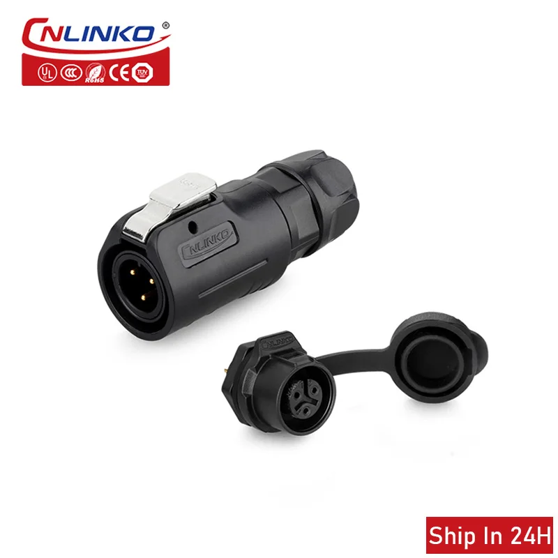 

Cnlinko LP12 Aviation 3pin Male Plug Female Socket IP67 Waterproof Power Connector Electrical Cable Wire Adapter for LED Light