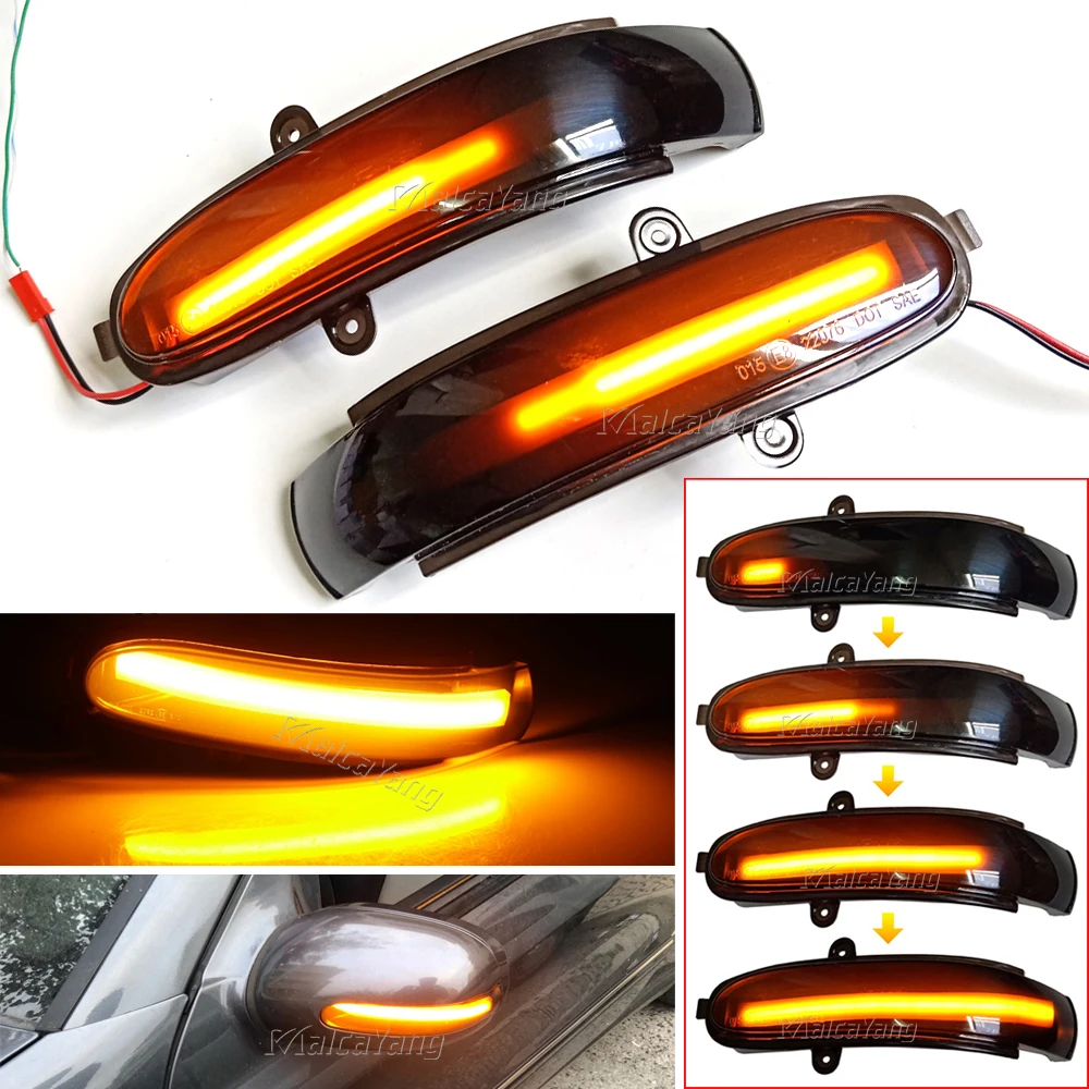 2pcs flashing water dynamic blinker for mercedes benz c class w203 s203 cl203 2001 2007 led turn signal side mirror light free global shipping
