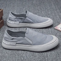 2021 mens classic slip on gray vulcanized ice silk canvas shoes top quality slip on air skateboarding shoes green sneakers