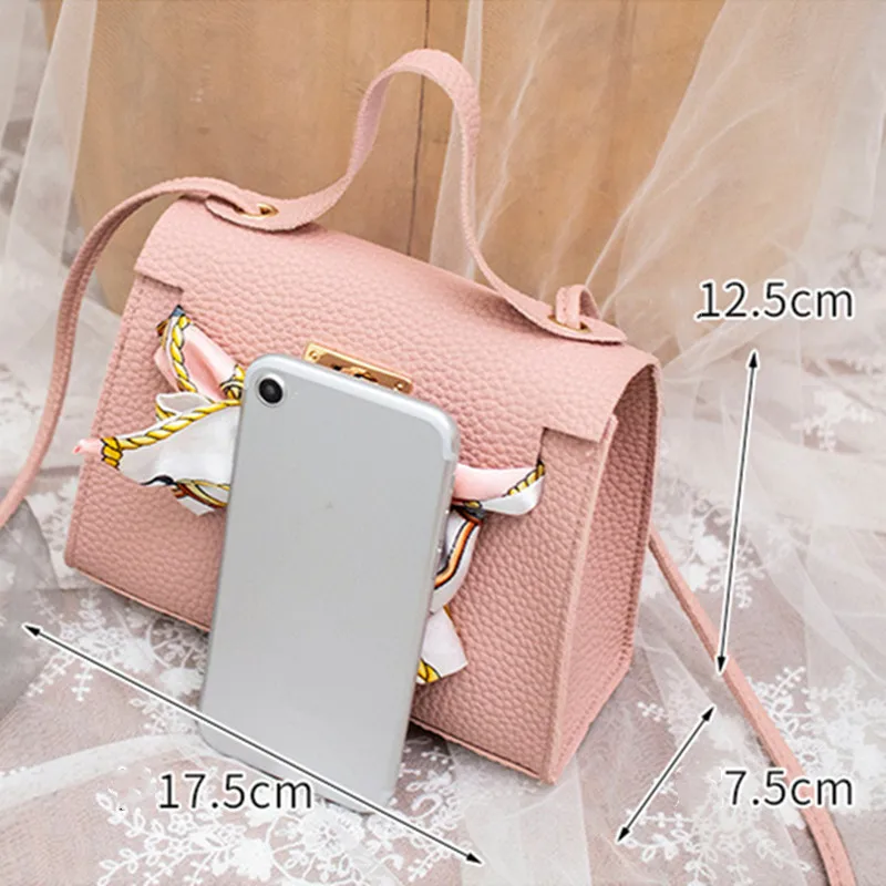 Женские маленькие сумки на плечо модные через из искусственной кожи с шелковым