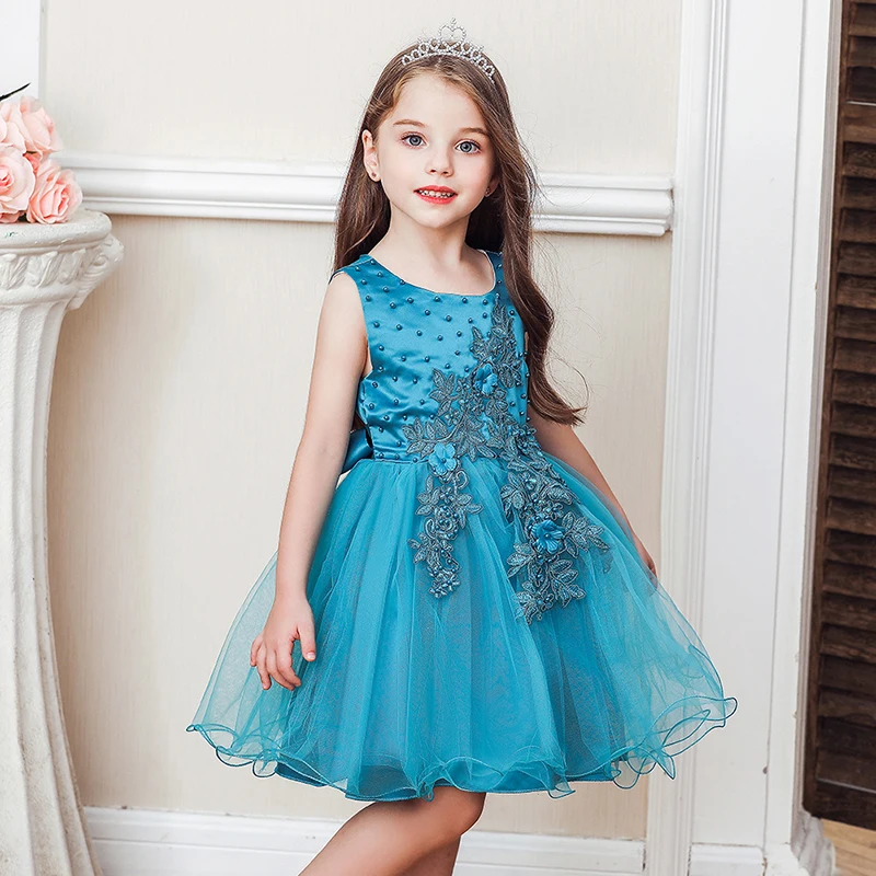 Princess Dress Flower Girls Children Clothing Kids Party For Girl Clothes 2020 Lace Sequins Formal Evening Wedding Gown Tutu | Детская