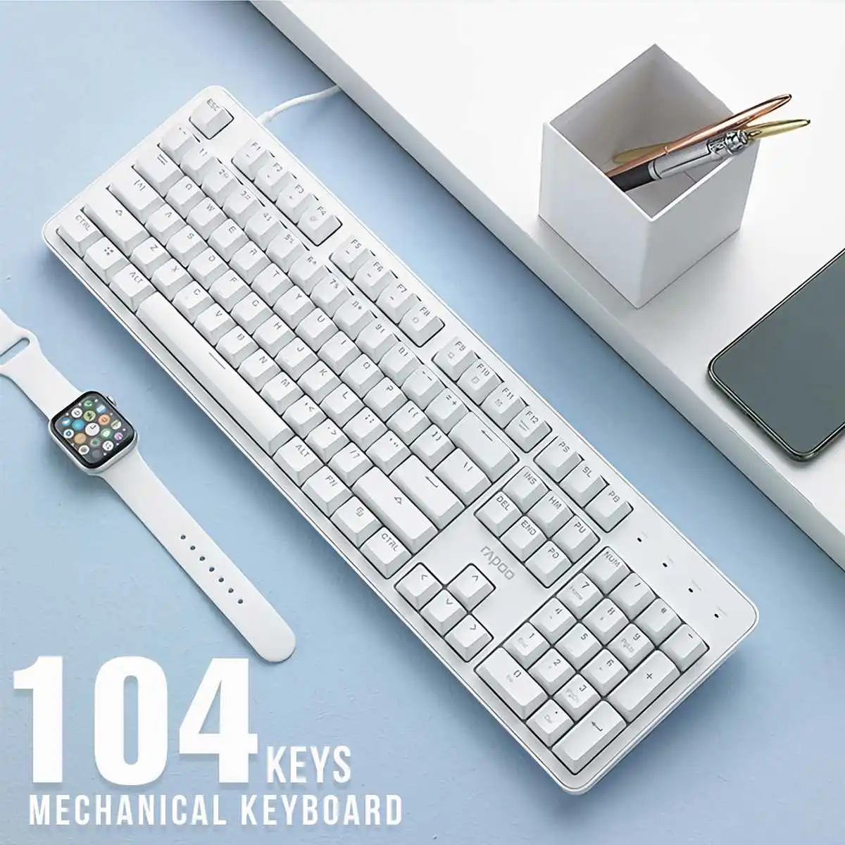 

MT710 104 Keys Office Mechanical Keyboard for Notebook Desktop Computer Special Typing 4 Colors Axis Wired Gaming Keyboard