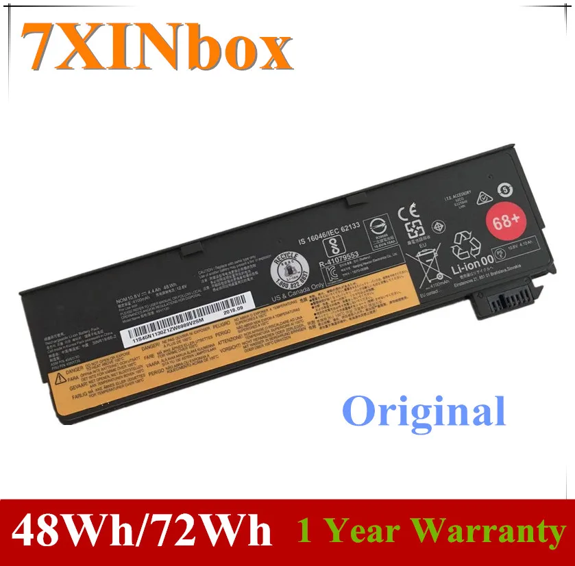 Аккумулятор для ноутбука Lenovo ThinkPad X240S X250 X260 X270 T440S T450 T460P T550 T560 W550 7 дюймов 10 8 В 48 Вт/72