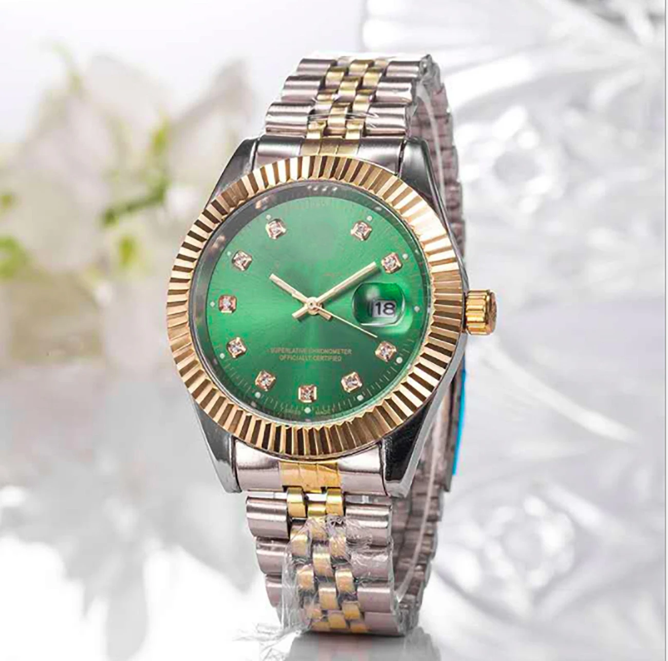 

Часы наручные кварцевые мужские, модные повседневные, водонепроницаемые, с круглым стальным ремешком, с складной застежкой