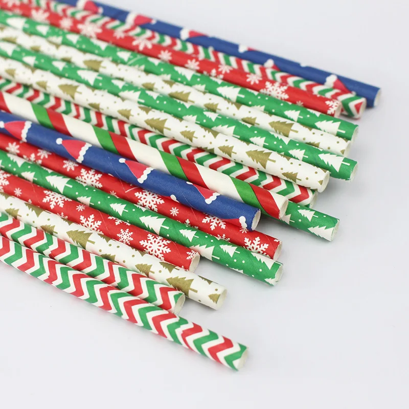 

Paper Drinking Straws Set Disposable Tableware Christmas Wedding Party Supplies THIN889