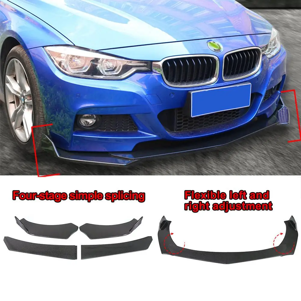 

Carbon Fiber Color Car Universal Front Bumper Strip Lip Body Kit Spoiler Splitter Automobile Front Bumper Drop Shipping Hot