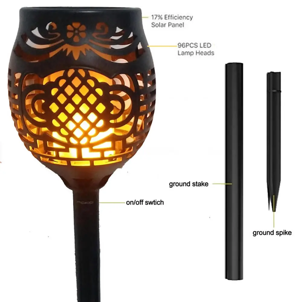 Solar 96LED Lawn Dancing flame Torch Lights radar 3 working mode NEW LED Flame Flicke torch Landscape Garden Lamp L | Лампы и