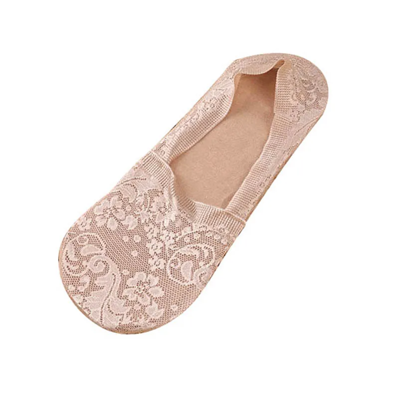 1pair as pic 1/2 пар модные женские носки для девочек летние носки Стиль кружевное платье с ц веточным рисунком короткие носки противоскользящ ие Невидимый лодыжки носки с принтом носки-Тапочки - Цвет: 1pair as pic