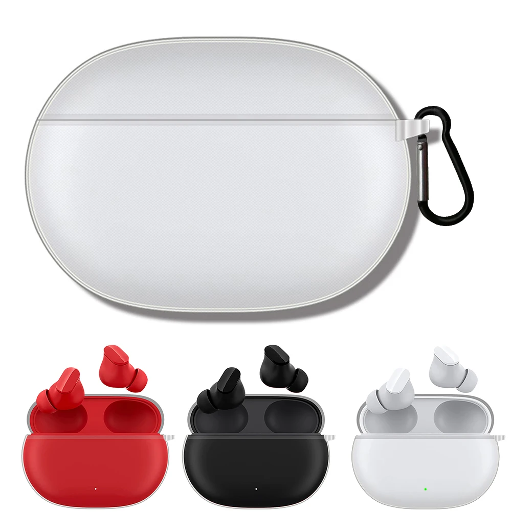 

TPU Earphone Case w/ Hook Protective Shell Anti-Fall Shockproof Headphone Cover for Beats Studio Buds Wireless Bluetooth Headset