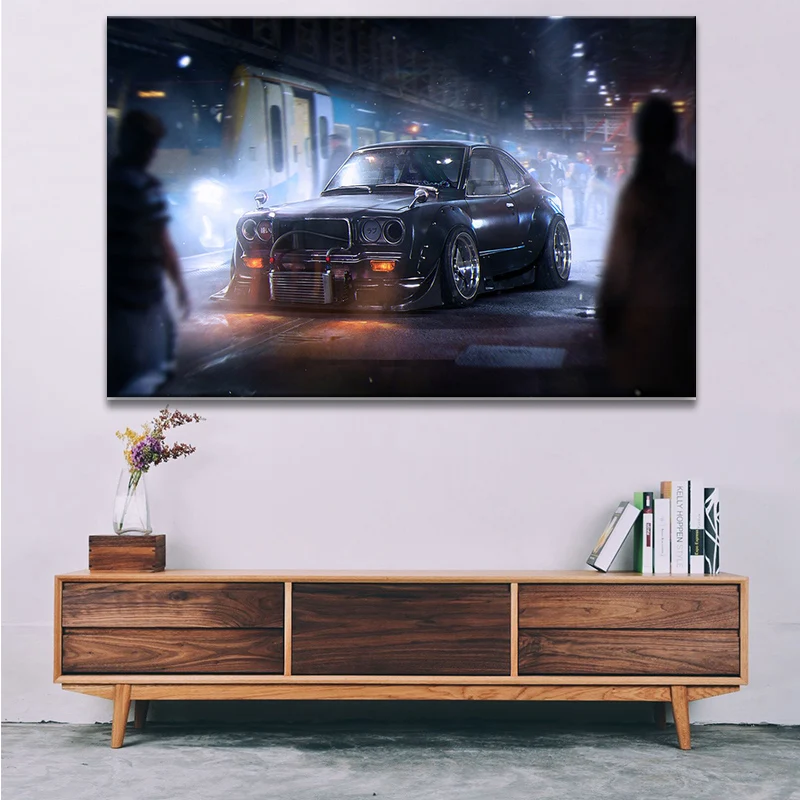 

Mazda RX-3JDM modified wide body poster canvas printing painting home decoration wall art picture