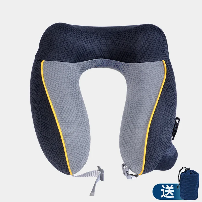Inflatable U-shaped travel neck pillow press automatic adult plane cervical nap cross border | Дом и сад