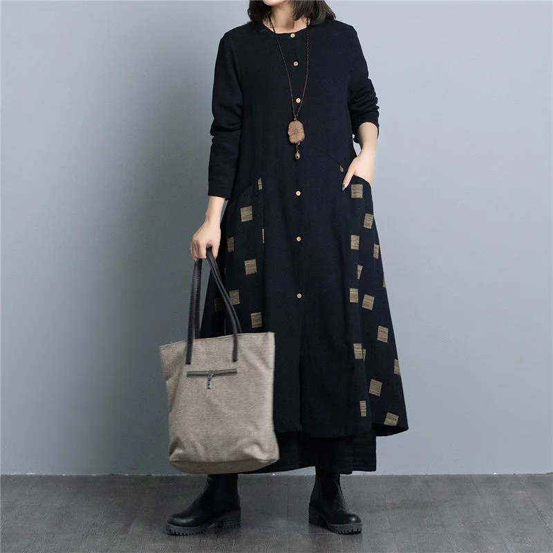 

Womens New Plus Size Jacket Trench Loose Casual Cotton O-Neck Long Sleeve Single Breasted England Manteau Outerwear