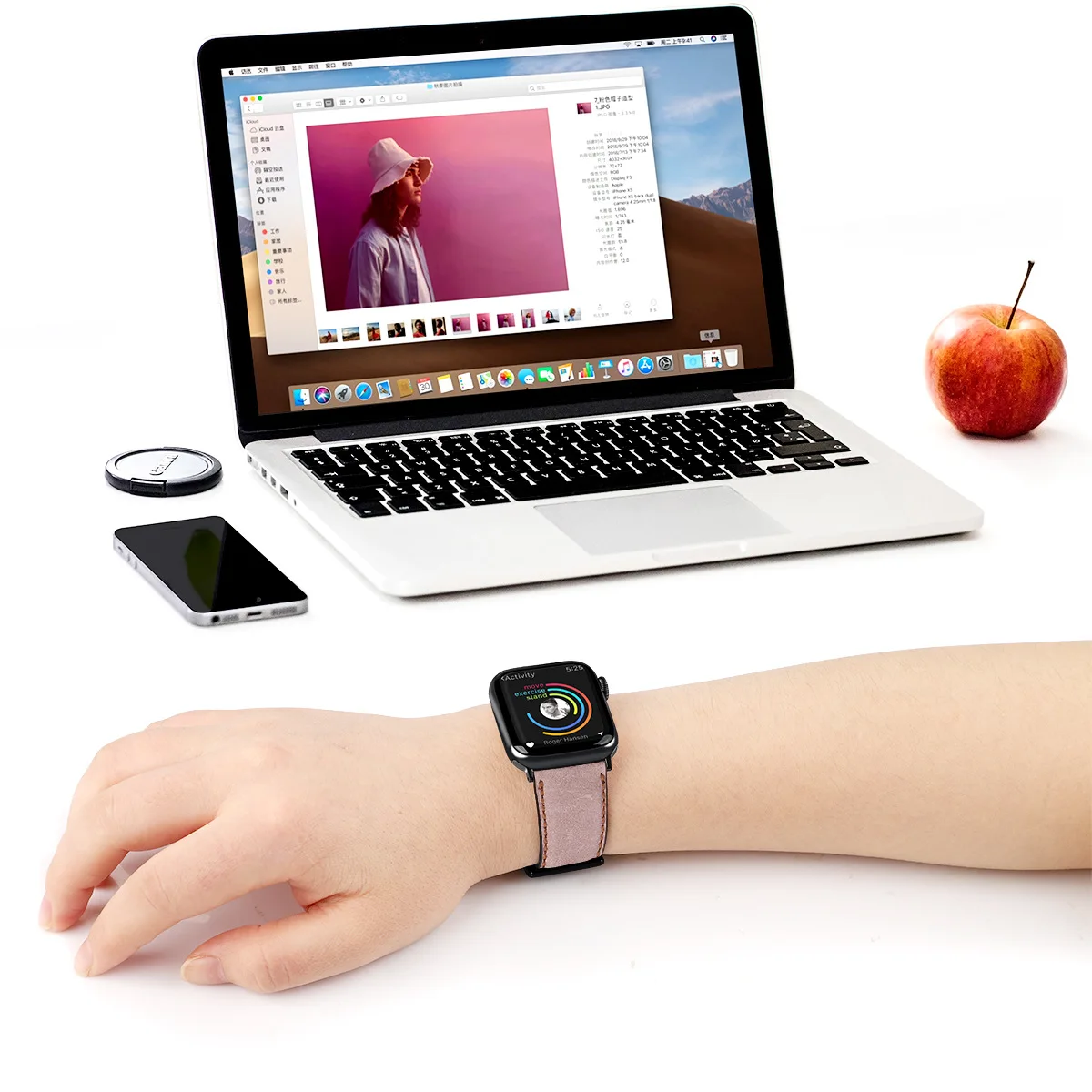 Роскошный ремешок из натуральной кожи для iwatch 44 мм 42 мм кожаный ремешок для apple watch 4 5 ремешок браслет для iwatch 5 4 3 2 38 мм 40 мм