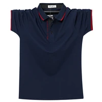 men polo shirt summer breathable cotton letter embroidery men short top tees polo business casual polo shirt men 6xl plus size