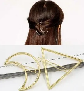 Горячие девушки треугольник Луна шпильки заколки для волос женщин металлические