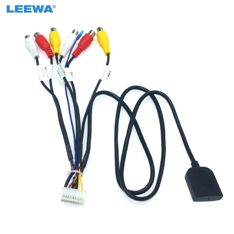 LEEWA 20 pin расширенный интерфейс RCA AUX IN/OUT кабель с сим слотом для Android головное