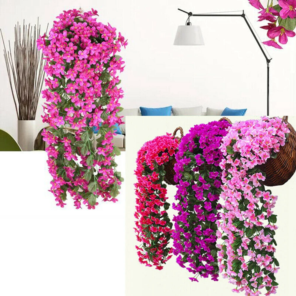 

85cm Wisteria Garland Artificial Silk Flower Vine Fake Violet Flowers Hanging Basket Rattan For Wedding Balcony Wall Decoration