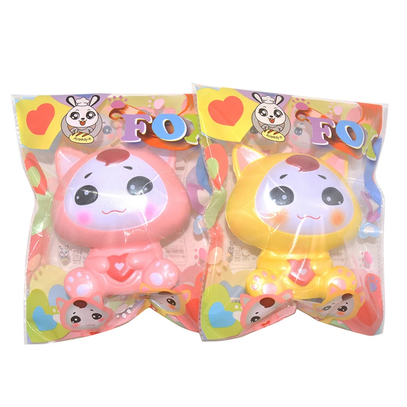 

10x9.5x9.5cm Elastic soft Adorable Cartoon Fox squishy pack Anti stress Scented Squishy Slow Rising Squeeze Toy Gifts A40