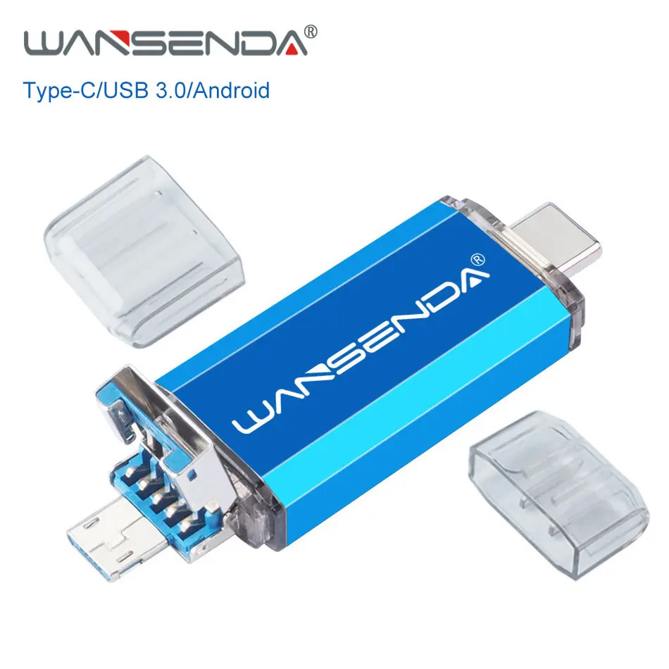 

WANSENDA Type C USB Flash Drive Pen Drive OTG 3 in 1 USB 3.0 & Type C & Micro USB Stick 512GB 256GB 128GB 64GB 32GB Pendrives