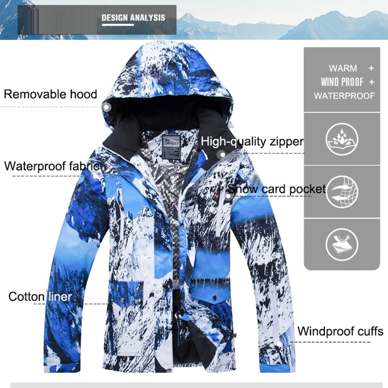 

Men's Ski Suit Snow Skiing Set Camouflage Thermal Waterproof Windproof Male Winter Outdoor Sport Snowboard Ski Jackets And Pants
