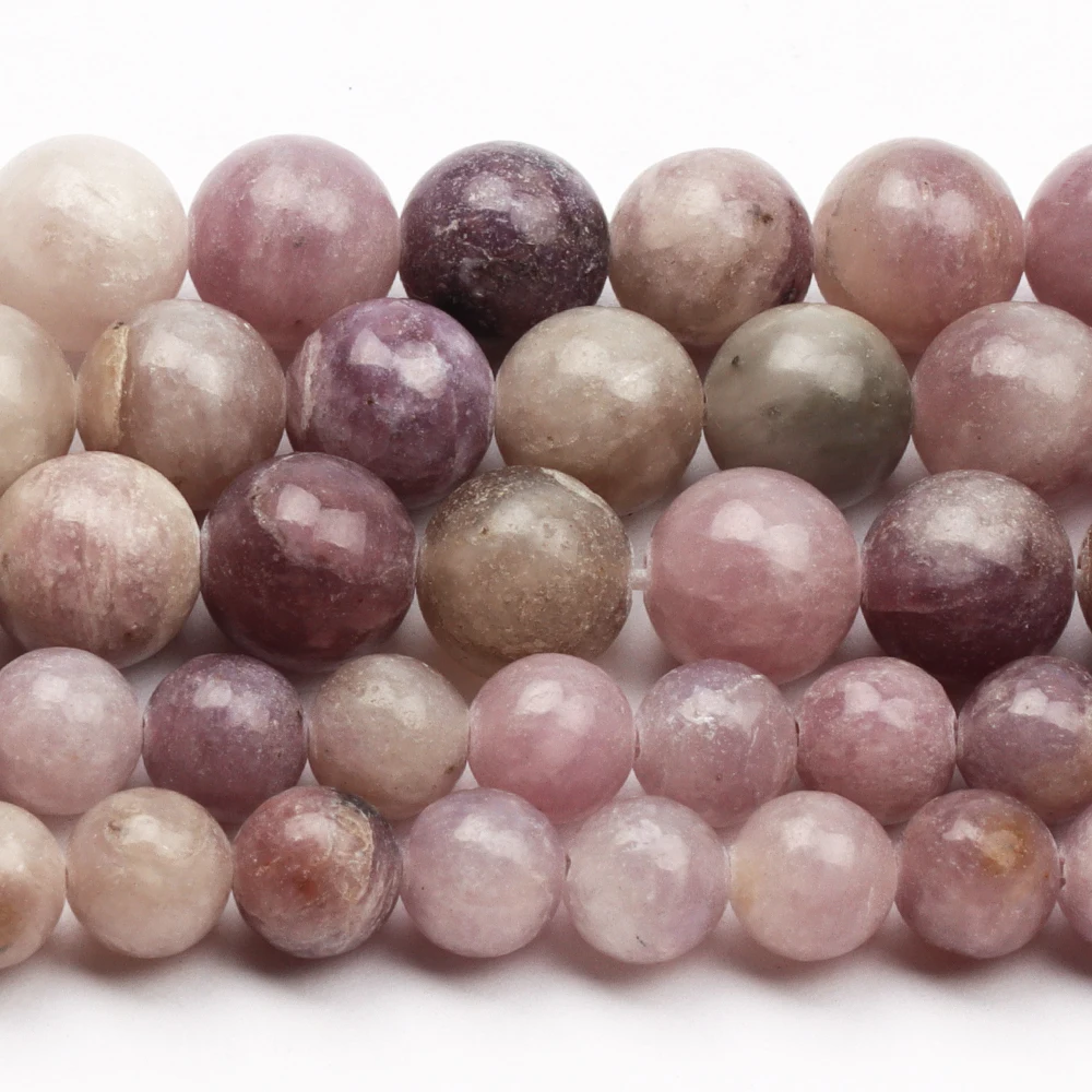 

Natural Gemstone Beads Round Loose Lilac Stone Beads are Used to Make DIY Bracelet Earring Necklace Jewelry Making Accessories