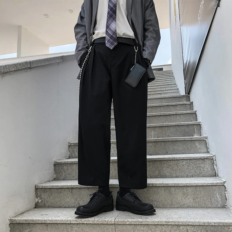 Мужские прямые брюки от костюма новые свободные мужские уличные винтажные