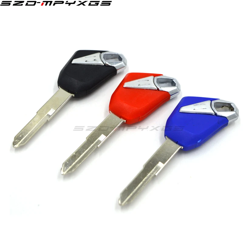 Black Red Blue Кольцо для ключей мотоцикла Болванка для ключа для мотоцикла uncut пустой ключ для Kawasaki ZX6R ZX10R ZX14R ZX12R Z750 Z1000 ZX мотои - Цвет: Black Red Blue